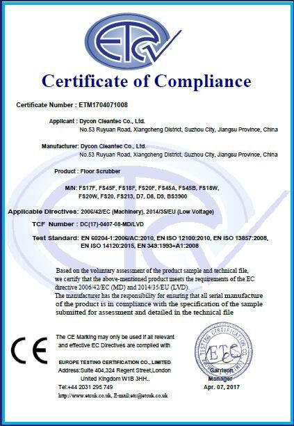 China Dycon Cleantec Co.,Ltd Certificaciones