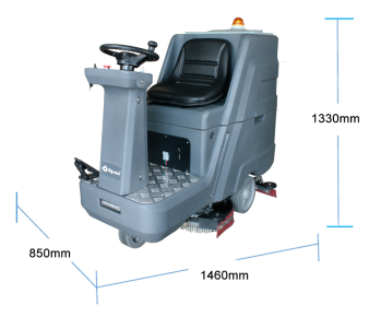D8PRO Ultra Ride On Floor Scrubber Dryer para trabajar en áreas industriales grandes. 1
